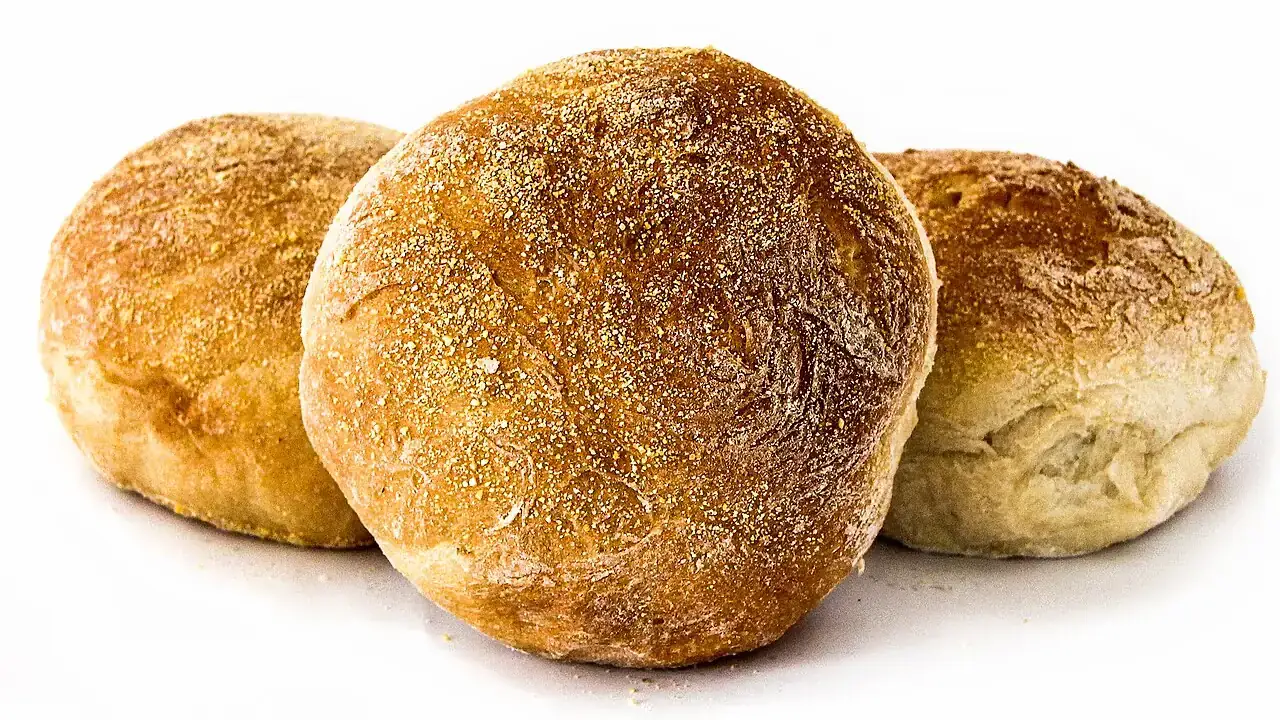 Golden crusty bread rolls